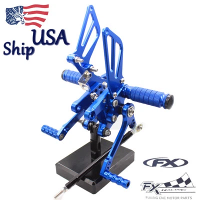 Juego de estriberas traseras CNC FXCNC para Suzuki GSXR600 2000 2001 2002 2003 2004 2005 EE. UU. Foto 1 de 4