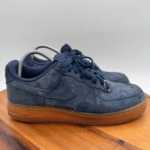 Nike Air Force 1 Suede Shoes Womens 11 Midnight Navy Blue Athletic Sneakers - Picture 1 of 10