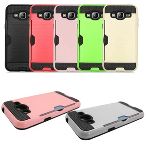 Funda delgada texturizada con soporte para tarjetas para Samsung Galaxy J3 Amp Prime - Imagen 1 de 18