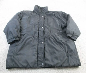 Basic Editions Full Zip Jacket Womens 2X Pockets Black Snap FLAW - Picture 1 of 14