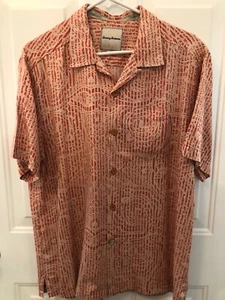 Tommy Bahama M Orange Silk Men's Hawaiian Shirt - Picture 1 of 4
