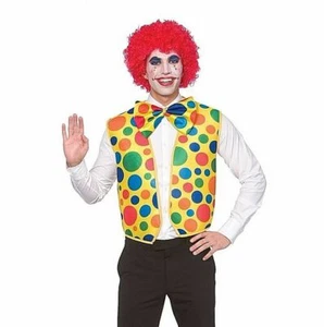 Erwachsene CLOWN WESTE + FLIEGE Kostüm Zirkus Big Top Einheitsgröße - Bild 1 von 1