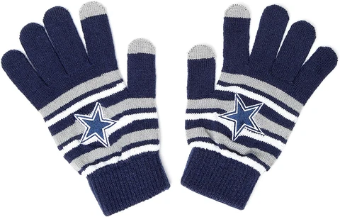 Dallas Cowboys Football NFL Adult Acrylic Stripe Knit Texting Stretch Fit Gloves Cover