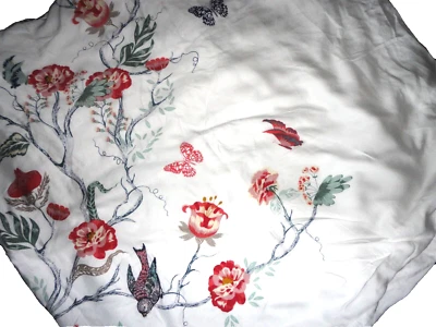 IKEA jattelilja FLORAL BIRDS FLORAL EMBROIDERED WHITE (1) FULL/QUEEN DUVET 84X84 - Image 1 of 4