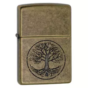 Zippo Metal Constructed Refillable Windproof Design Antique Tree of Life Lighter - Picture 1 of 1