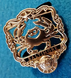 BALTIMORE 3D FILIGREE SERIES CITY LARGE GOLDEN CRAB 2018 Hard Rock Cafe PIN LE - Picture 1 of 1