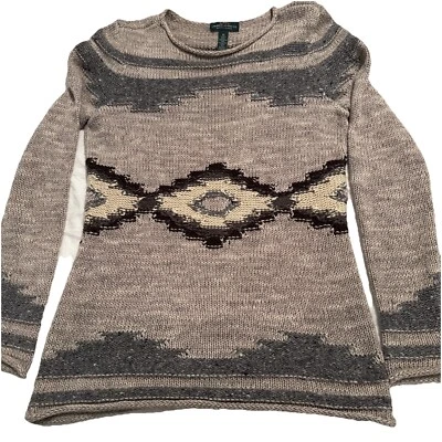 LRL Lauren Jeans Co. Ralph Lauren Aztec Navajo Knit Sweater Size XS Knit - Image 1 of 4