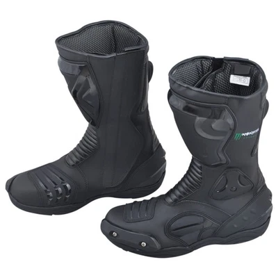 Monster Negro Moto Carreras Cuero Botas Protectoras Moto Moto Motociclista Foto 1 de 3