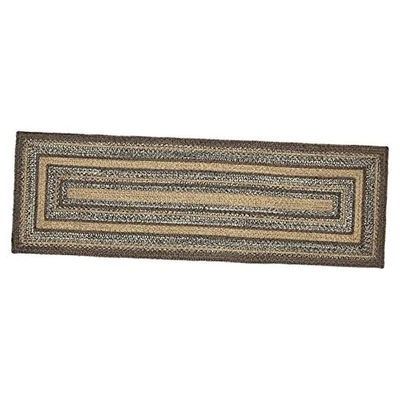  Espresso Rug Hall Runner with PVC Pad, Jute Blend, Rectangle, Brown Black  - Image 1 of 4