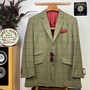 BROOK TAVERNER (46S) Yorkshire Tweed Check Windowpane HACKING Blazer Jacket BNWT - Picture 1 of 18