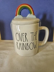NEW Rae Dunn Artisan Collection by Magenta OVER THE RAINBOW Mug With Lid - Picture 1 of 6