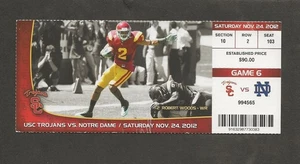 NOTRE DAME vs USC paper full ticket November 24, 2012 - Picture 1 of 2