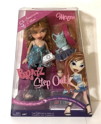 BRATZ Doll Step Out 5th Anniv MEYGAN w/Nat'l Child Leukemia Fund Bracelet NEW !! - Image 1 of 4