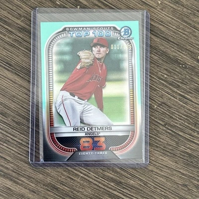 2021 Bowman Bowman Scouts Top 100 Aqua Refractor /125 Reid Detmers #BTP-83 - Image 1 of 3