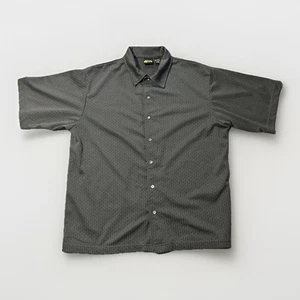 D:Fuse Men's Black Knit Textured Short Sleeve Button Up Shirt Skateboard Sz LG - Picture 1 of 8