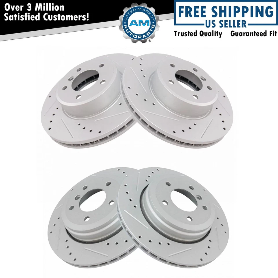 Front and Rear Brake Rotors Set For 2004-2007 BMW 525i 2008-2010 528i 530i - Image 1 of 4