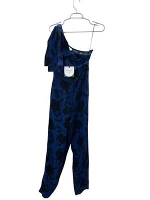 Kate Spade Romper Size 2 Women's Navy Black Floral One Shoulder Linen Target NEW - Image 1 of 4