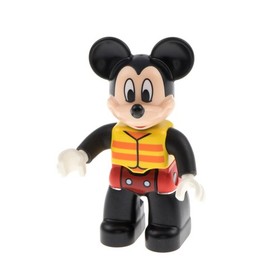 1x Lego Duplo Figure Mickey Mouse Life Jacket Yellow Striped 10827 47394pb219