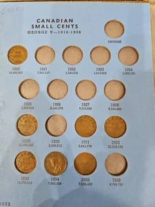 1 Album Canadian Small Cents Collection Book 1920- 1972 45 Pennies Whitman - Picture 1 of 3
