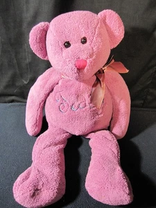 MTY International  Large Pink Bear with "Teddy" Embroidery Plush- Vintage! - Picture 1 of 4