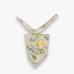 Vintage 90s Nina Ricci Handkerchief Floral Neckerchief Square Bandana Scarf - Picture 1 of 4
