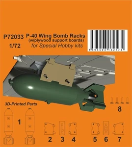 CMK P-40 Supporti Per Bombe Con Pannelli In Compensato Modello Kit 1:72 - Foto 1 di 4