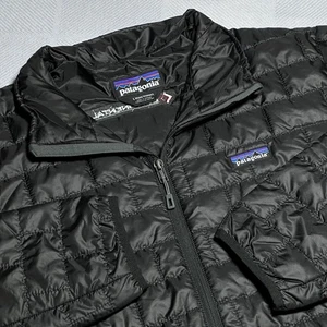 Patagonia Nano Puff Jacket Mens Large Black PrimaLoft Insulated Full Zip - Picture 1 of 15