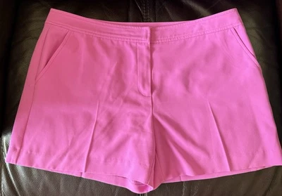 Pantalones Cortos Trina Turk Doble Bolsillos Frontales Rosa Brillante Corbin Fucsia Verano Talla 12 Foto 1 de 4