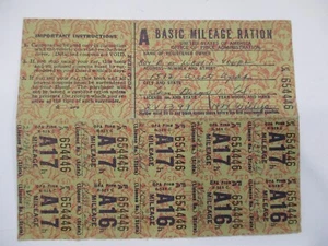 USA WWII A17/A16 MILEAGE: Gas Ration COUPON DOCUMENT REVENUE used CALIFORNIAš„ - Picture 1 of 2