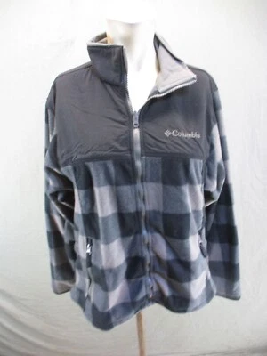 Columbia tamanho M feminino multicolorido xadrez zíper completo bolso suporte colarinho Shacket 616 - Imagem 1 de 4