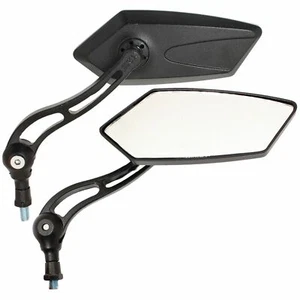 Universal Black 8/10mm Motorcycle Scooter Mirrors Pair - Picture 1 of 3