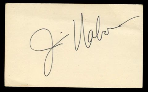 Jim Nabors d2017 signed autograph auto Vintage 3x5 card Actor Gomer Pyle BAS Cover