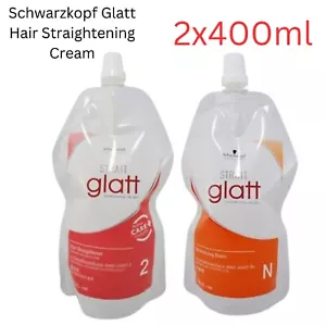 GLATT Schwarzkopf 2 N Straightener Straightening Rebonding Cream 2x400ml - Picture 1 of 7