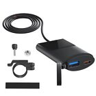 Motorcycle Charger GPS Adapter Automatic Switch Black Dual USB Durable