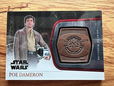 Topps Star Wars The Force Awakens Series 1 - POE DAMERON Galactic Medallion M8 - Image 1 of 4