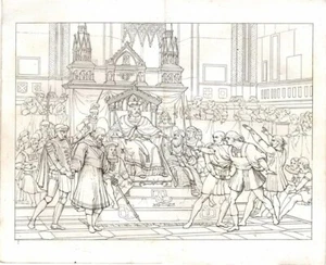 Stampa antica ASTI ENRICO VI riceve i TORRIANI e VISCONTI 1830 Antique print - Picture 1 of 1