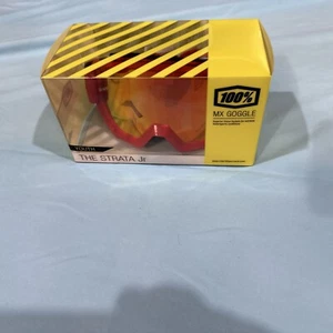 100% - Men's Strata Jr Motorcycle Riding Red Mirror Lens Goggles - Bild 1 von 2