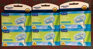 6 boxes of 4 Equate 5 Blade Refills for Women 24 Cartridges Close, Smooth Shave - Picture 1 of 2