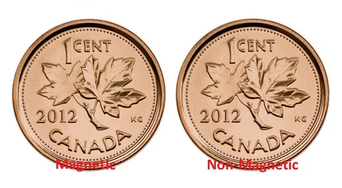 Canada 2012 1 Cent Magnetic and Non-Magnetic Penny Last One Cent Set BU Cover
