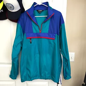 Chaqueta cortavientos deportiva Sierra grande vintage de los años 90 para hombre verde azulado y púrpura - con capucha - Imagen 1 de 5