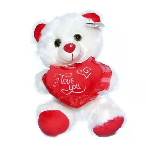 Valentine's Day 8" Teddy Bear Plush Stuffed Animal "I Love U Heart" Pillow Heart - Picture 1 of 2