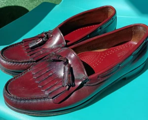 GH Bass & Co. elegante Herrenschuhe Größe 10 C Weejuns Quaste Halbschuh burgunderrot Barnett - Bild 1 von 5