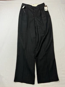 Retro Black Dress Pants Womens Size 10 (tagged 10 and 16) Sublimated Stripes NEW - Picture 1 of 12