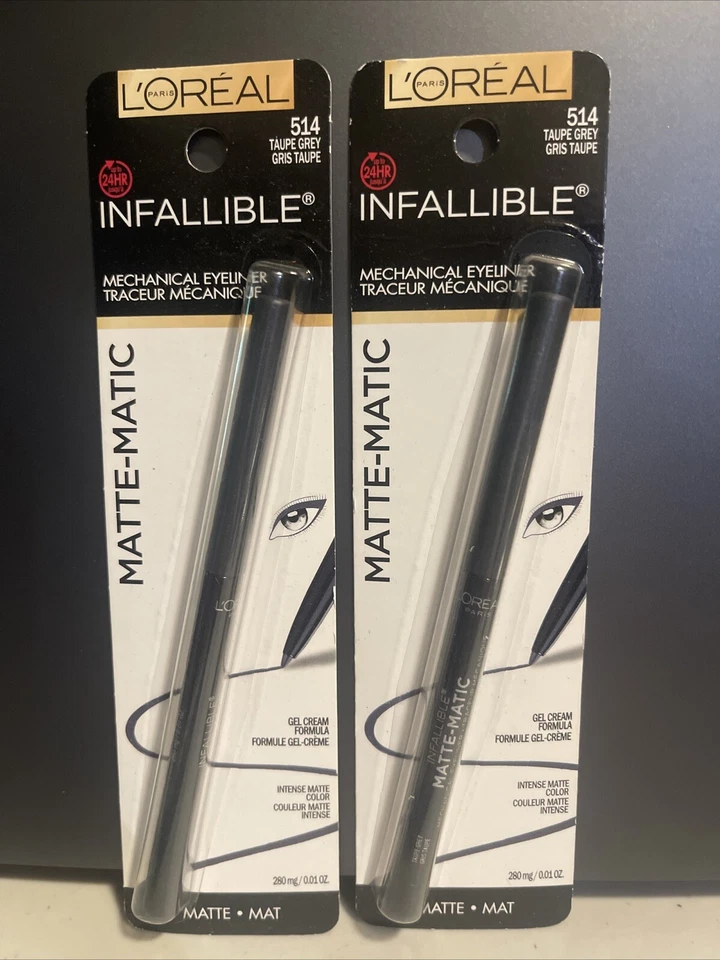 Lot of (2) L'Oreal Infallible Matte-Matic Mechanical Eyeliners #514 TAUPE GREY - Image 1 of 1