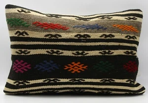 Handmade Turkish Decorative Vintage Kilim Pillow Cover 16'' X 24''(40X60 cm)  - Picture 1 of 4