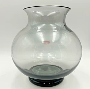 Wedgwood Orson Crystal Vase MCMCarbon Black/Midnight Grey Designed Frank Thrower - Picture 1 of 10