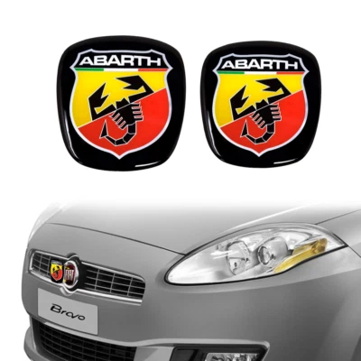 Adesivo Abarth 3D Ricambio Logo per Fiat Bravo, Anteriore + Posteriore - Immagine 1 di 3