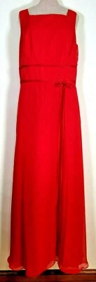  Vestido Largo Rojo Jordan Brides Magazine Forrado de Gasa Noche Baile de graduación Talla 10 Foto 1 de 4