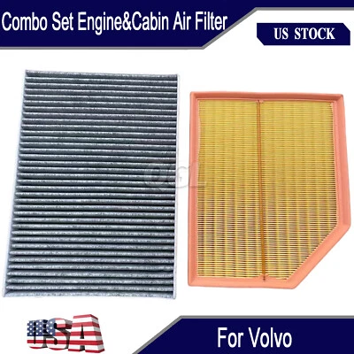 Engine & Carbonized Cabin Air Filter For 2017-22 Volvo S90 V90 XC90 V60 S60 XC60 - Image 1 of 4