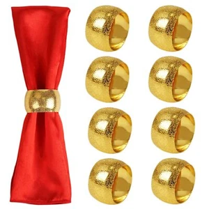 Gold Napkin Rings Set of 6 Metal Napkin RingThanksgiving Napkin Rings Gold Na... - Picture 1 of 3